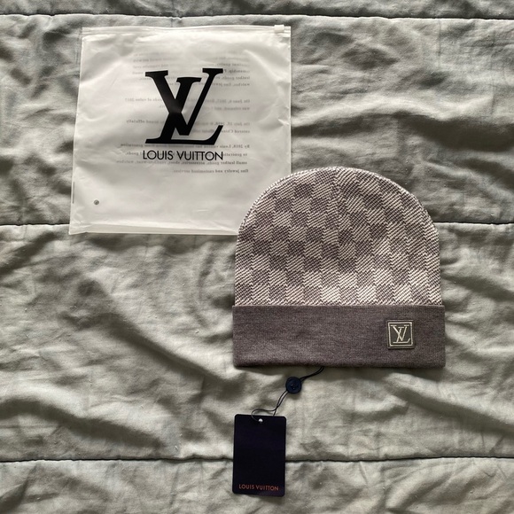 Louis Vuitton Textured Gray Beanie - Picture 1 of 6